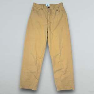 High Rise Wide Leg Soft Denim Jeans Mustard Yellow 100% Cotton 24 Waist